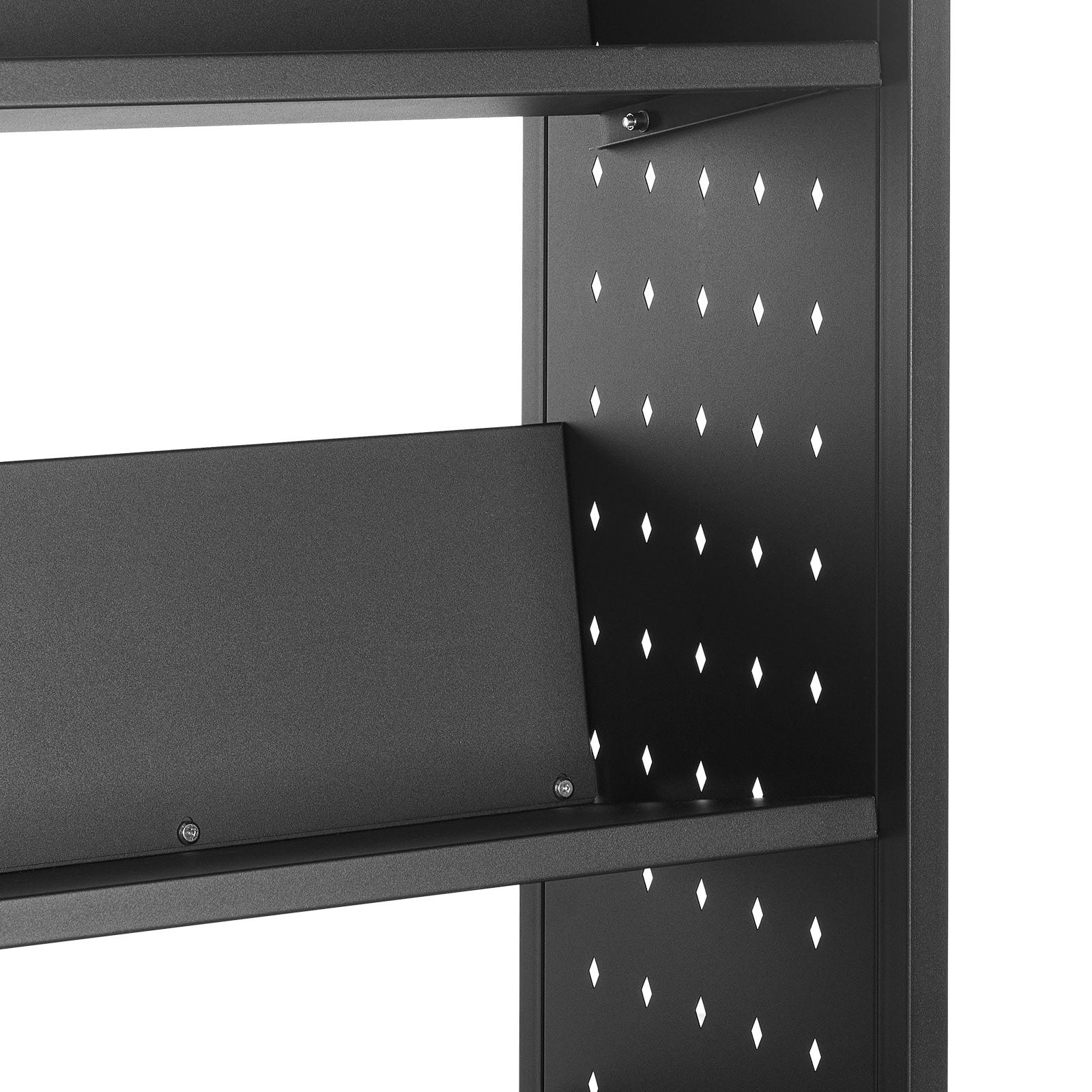 3-tier Rolling Book Cart With V-shaped Shelves In Black_voghion.com